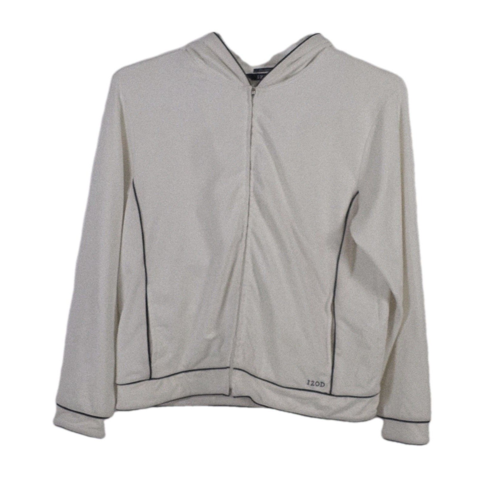 Izod Woman’s Large Stretch White Full Zip Hoodie